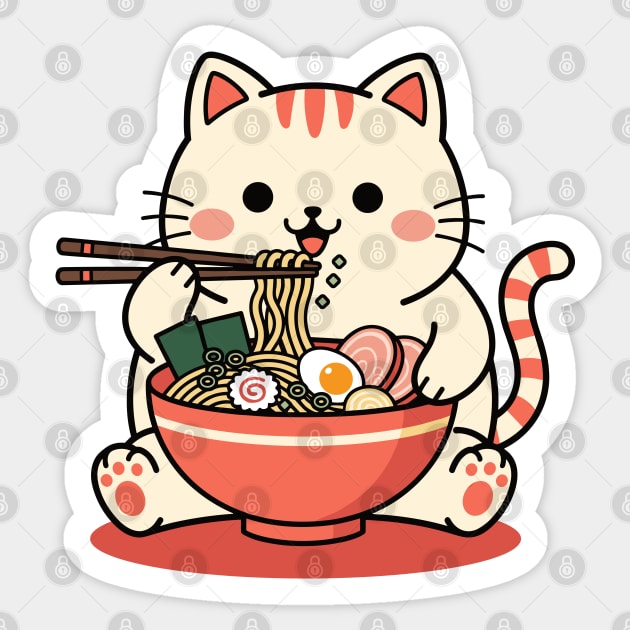 Purrfect Ramen Cat Sticker by enrynz